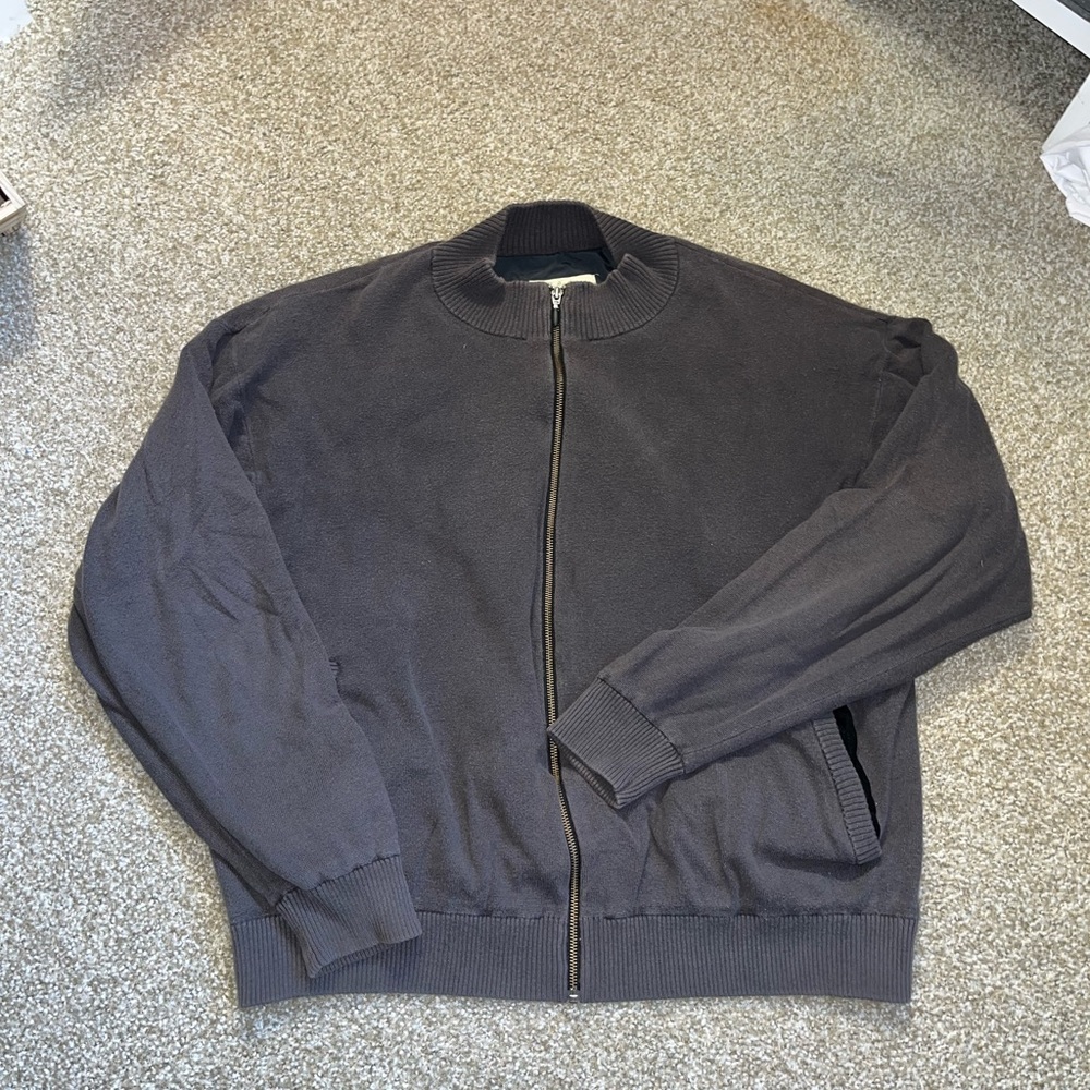 Cabela’s - Dark Brown bomber style zip up sweater jacket